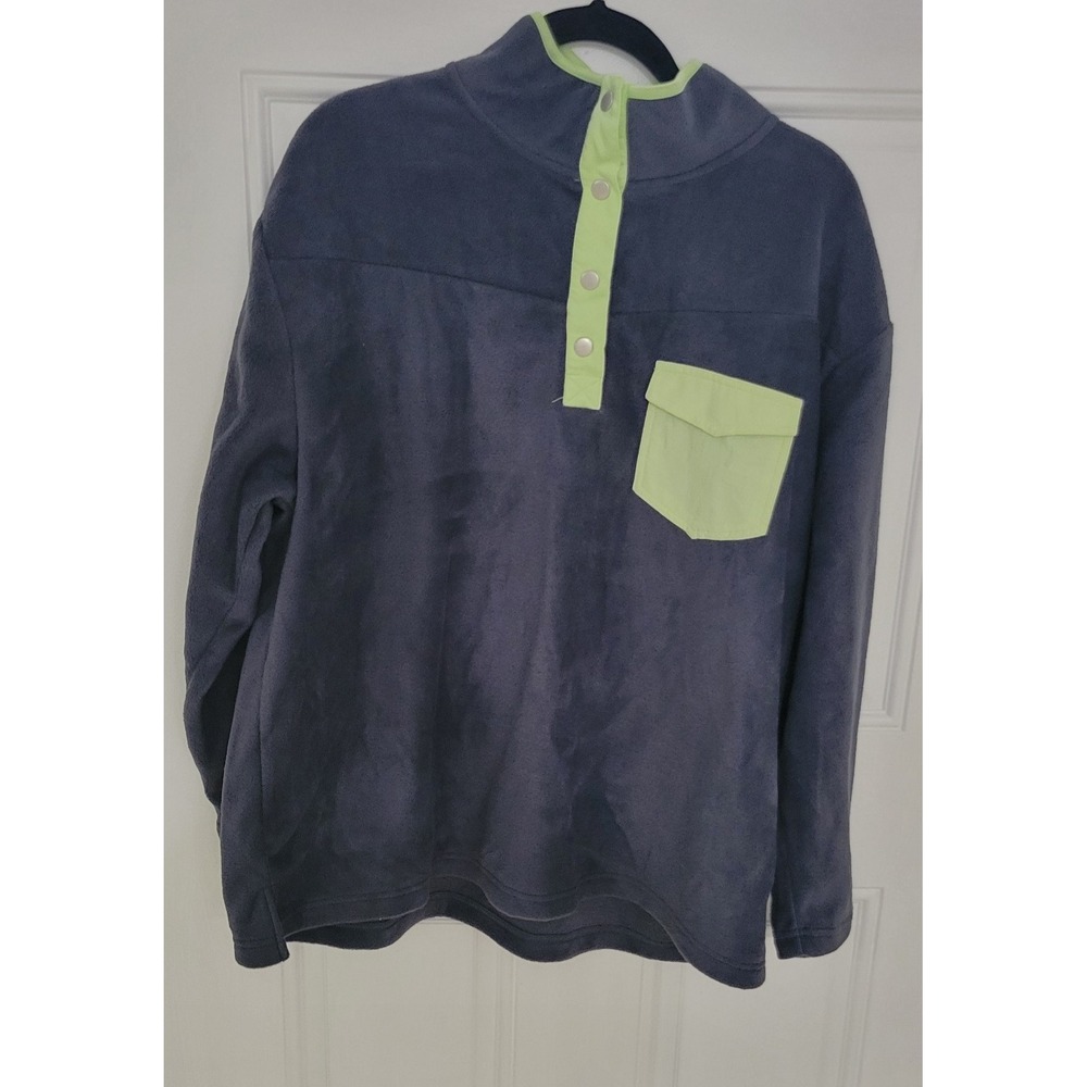 Angels Forever Young 1/4 Snap Fleece Pull-Over Soft Fleece Sz1X Color Ombre Blue